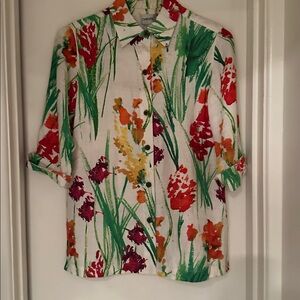 Chico's Vibrant Floral Button Down Shirt